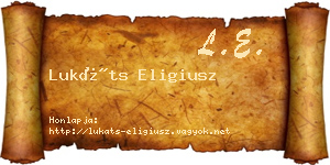 Lukáts Eligiusz névjegykártya